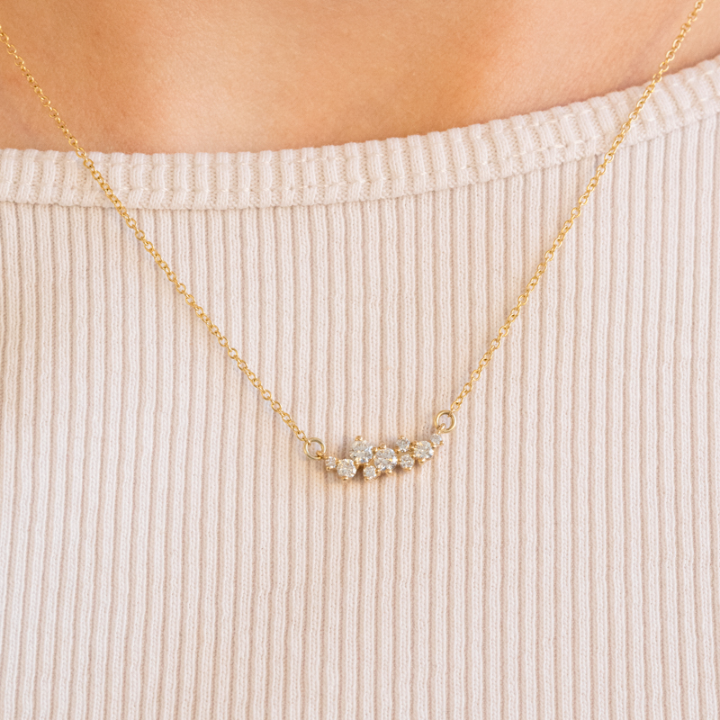 Cluster náhrdelník s diamantmi Beck 100960