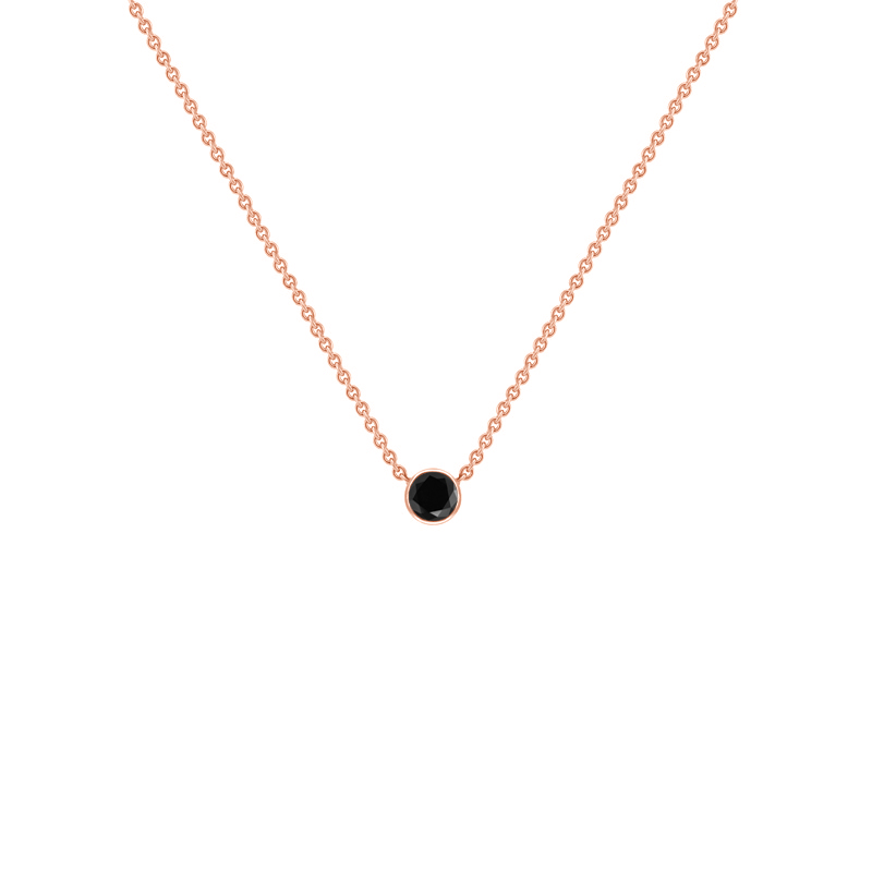 Strieborný minimalistický náhrdelník s čiernym diamantom Vieny 103650