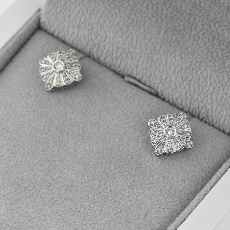 Strieborné náušnice plné lab-grown diamantov Melveen 104060
