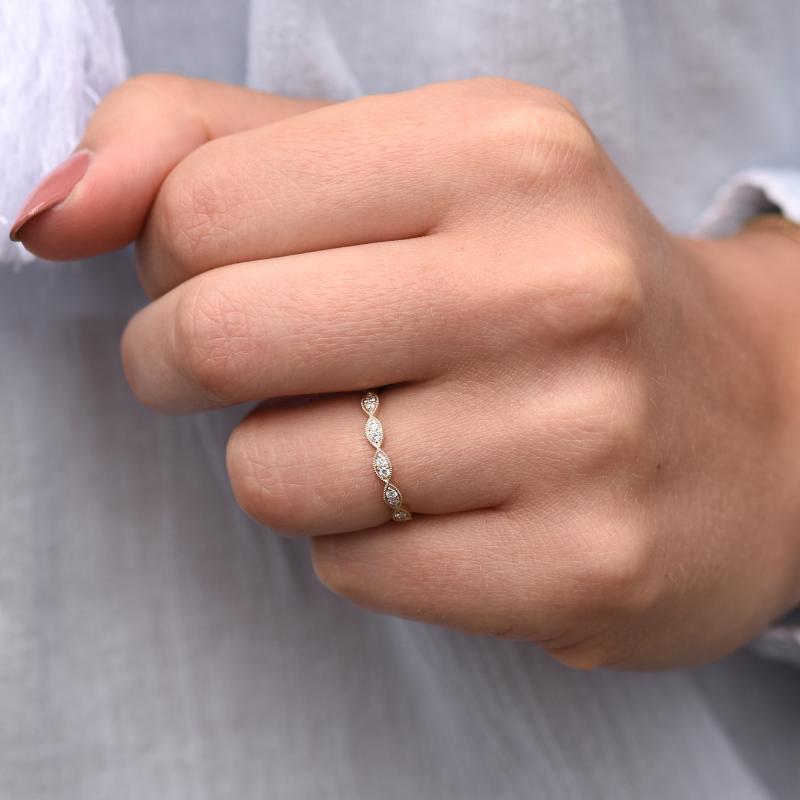 Strieborný nežný eternity prsteň s lab-grown diamantmi Jelani 104730