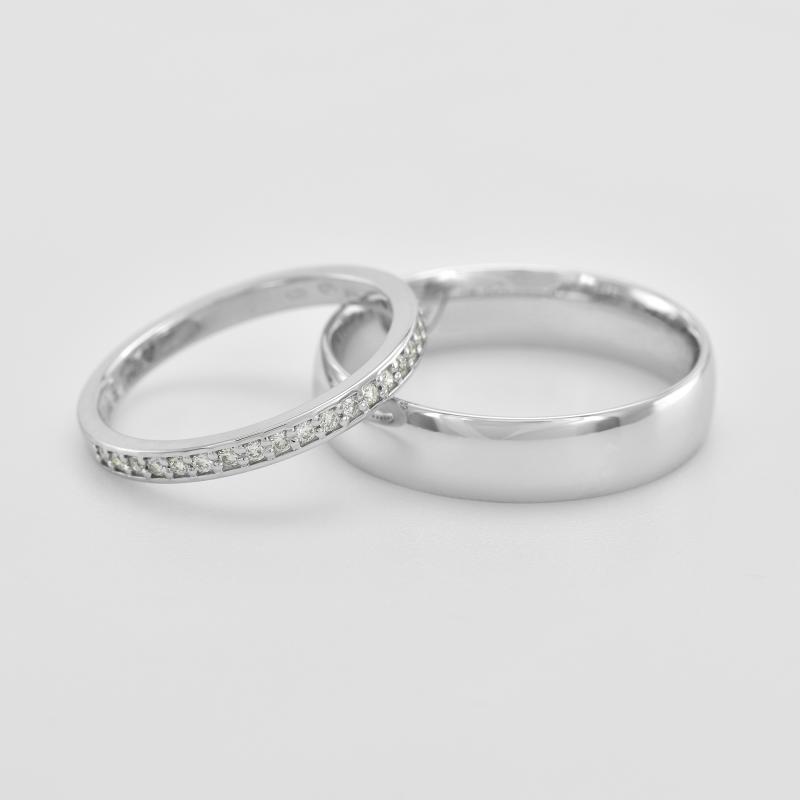 Dámsky eternity prsteň s moissanitmi a pánsky komfortný prsteň Neville 105300