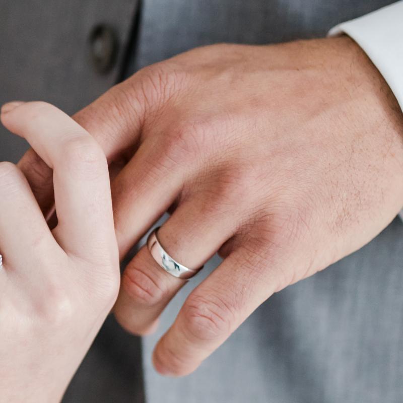Eternity prsteň s moissanitmi a pánsky komfortný svadobný prsteň Galindo 105370