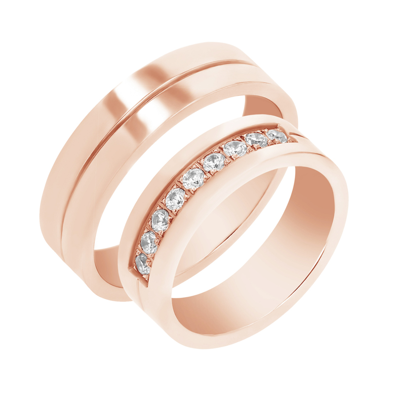 Zlaté svadobné prstene s diamantmi Zacy 105510