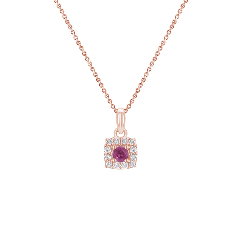 Zafírový halo náhrdelník s diamantmi Darcie 106660