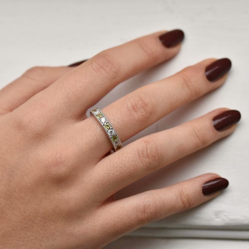 Olivínový eternity prsteň zo striebra 107840