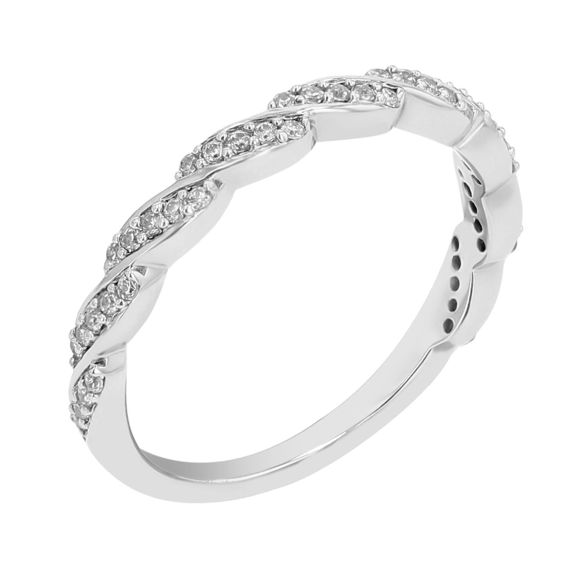 Prepletaný eternity prsteň s lab-grown diamantmi Cian