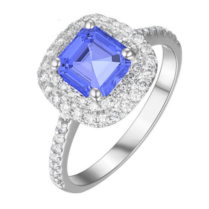 Diamantový prsteň s tanzanitom Elynora 110160