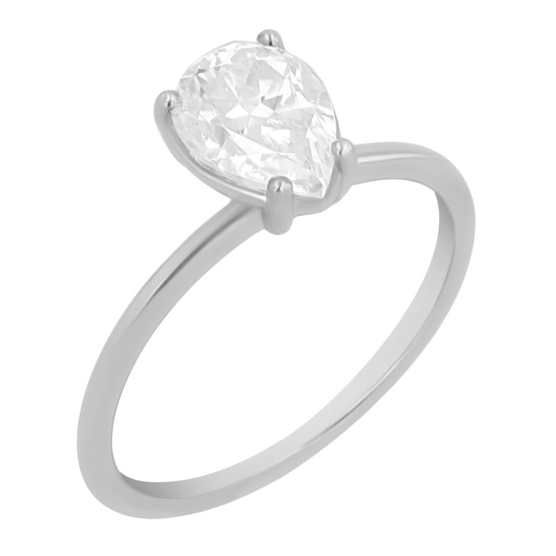 Zásnubný prsteň s pear moissanitom Cooley 110320