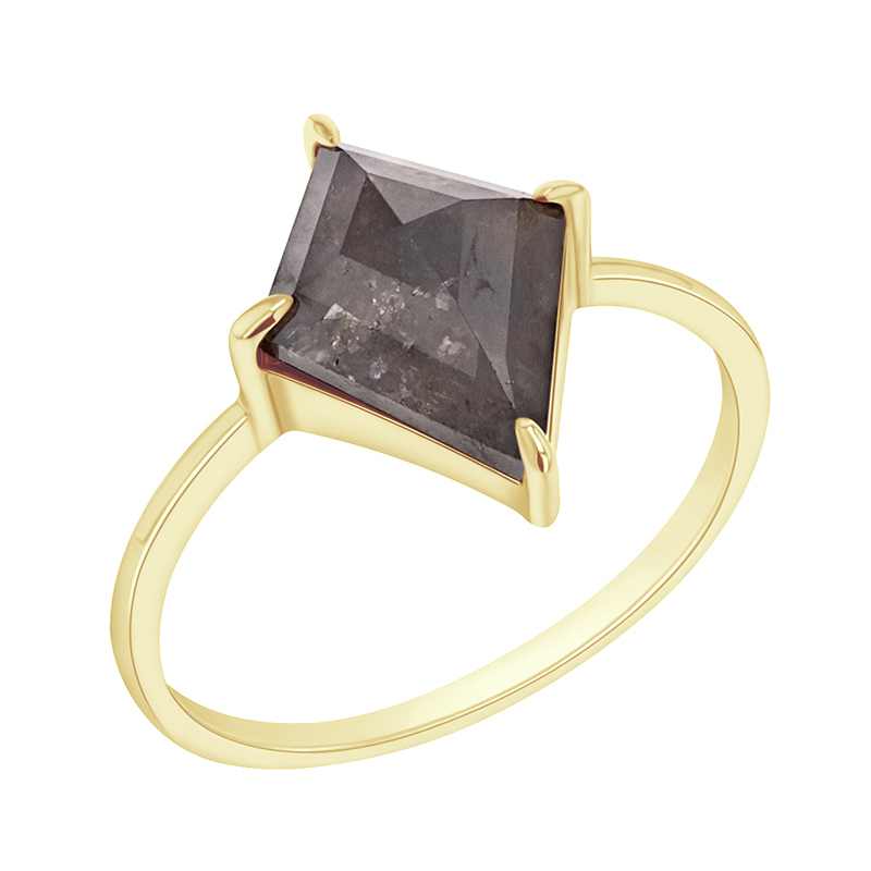 Minimalistický prsteň so salt and pepper diamantom Brogan 111340