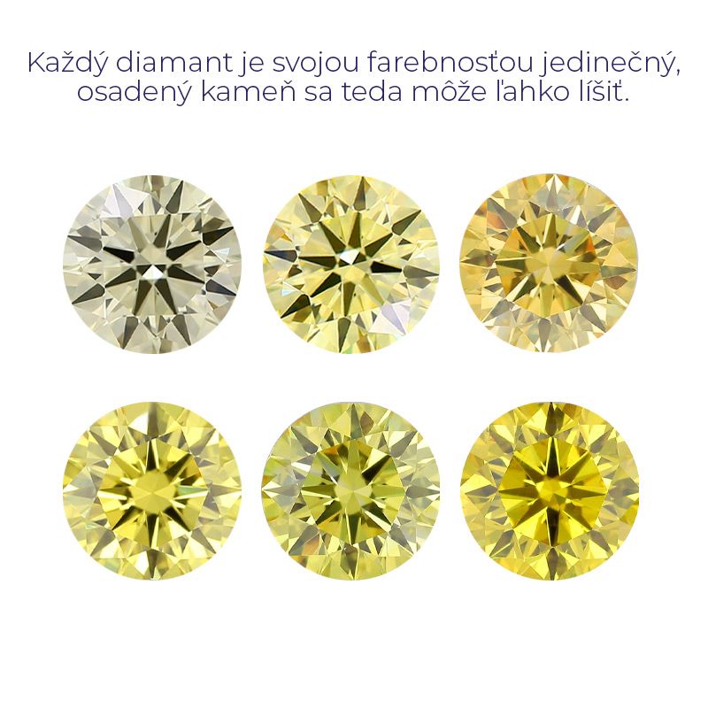 Zásnubný prsteň s certifikovaným fancy yellow lab-grown diamantom Isma 112520
