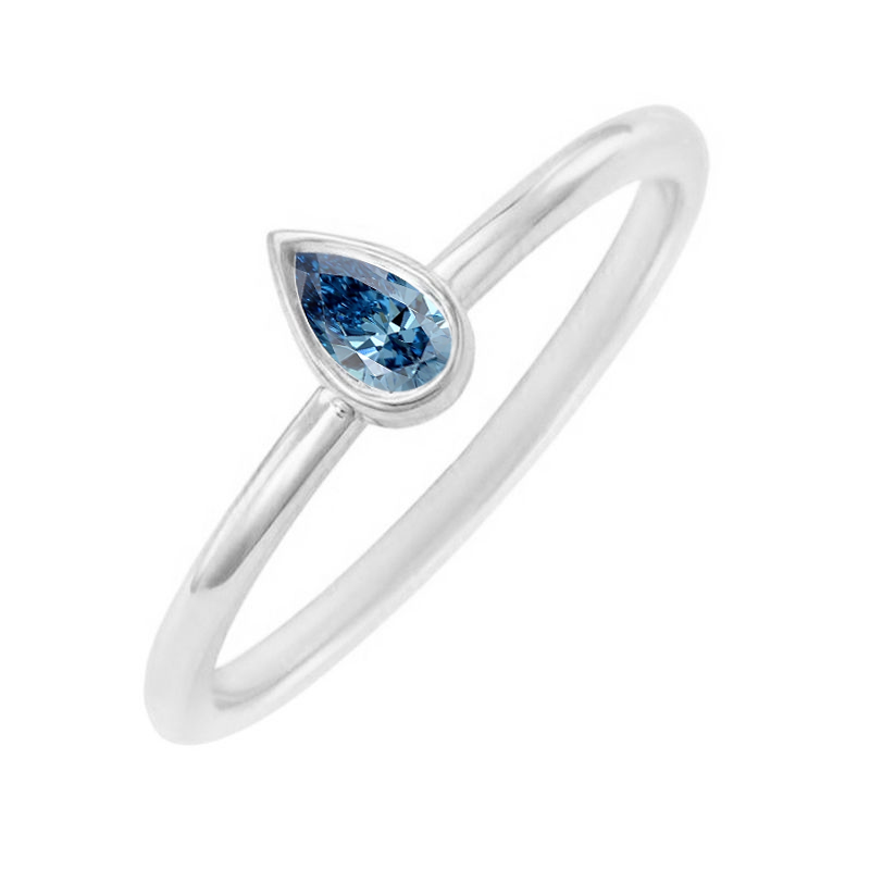 Minimalistický prsteň s certifikovaným fancy blue lab-grown diamantom Moyer 113730