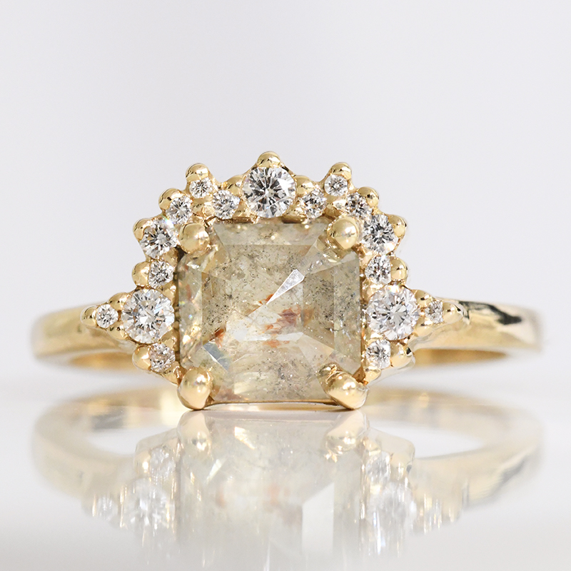 Zlatý prsteň s radiant salt and pepper diamantom Variana 117640
