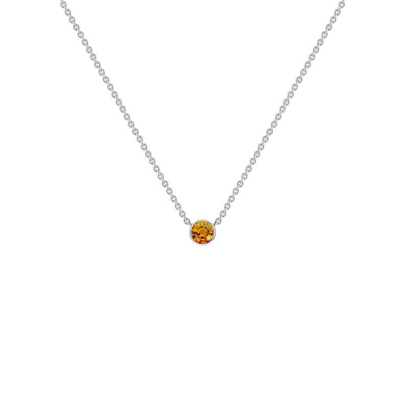 Strieborný minimalistický náhrdelník s padparadscha zafírom Vieny