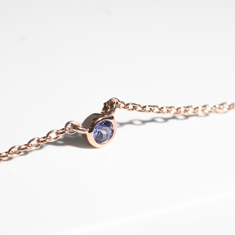 Strieborný minimalistický náhrdelník s tanzanitom Vieny 124270