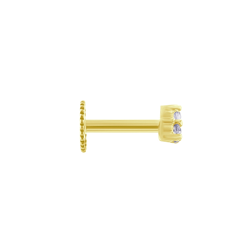 Zlatá piercing náušnica s bielymi topásmi Rossi 124300