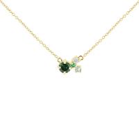 Cluster náhrdelník so zeleným diamantom a drahokamami Maizie