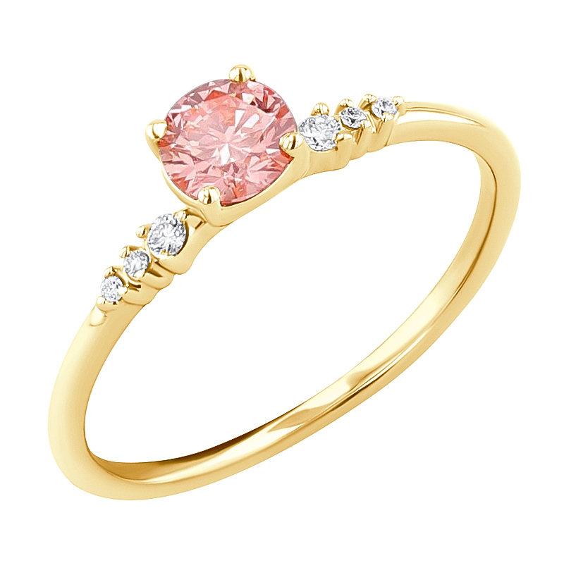 Zásnubný prsteň s 0.41ct IGI certifikovaným ružovým lab-grown diamantom Elise