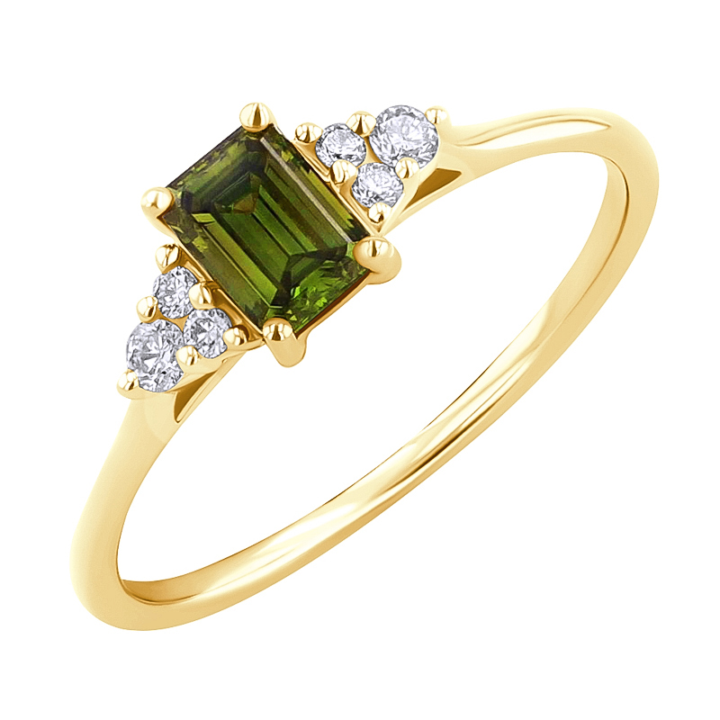 Zásnubný prsteň s 0.43ct IGI certifikovaným zeleným lab-grown diamantom Rhea