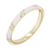 Biely keramický prsteň s diamantmi Jayne