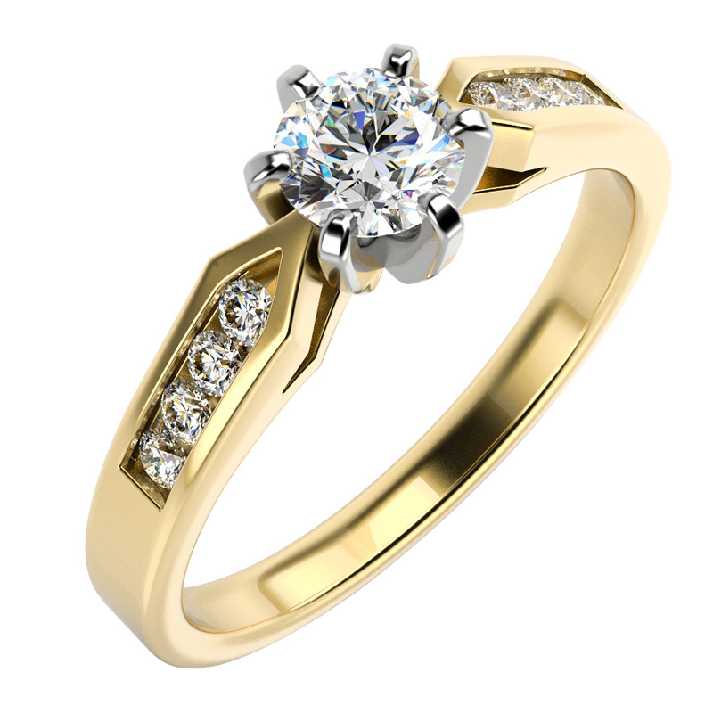 Zlatý diamantový prsteň 12790