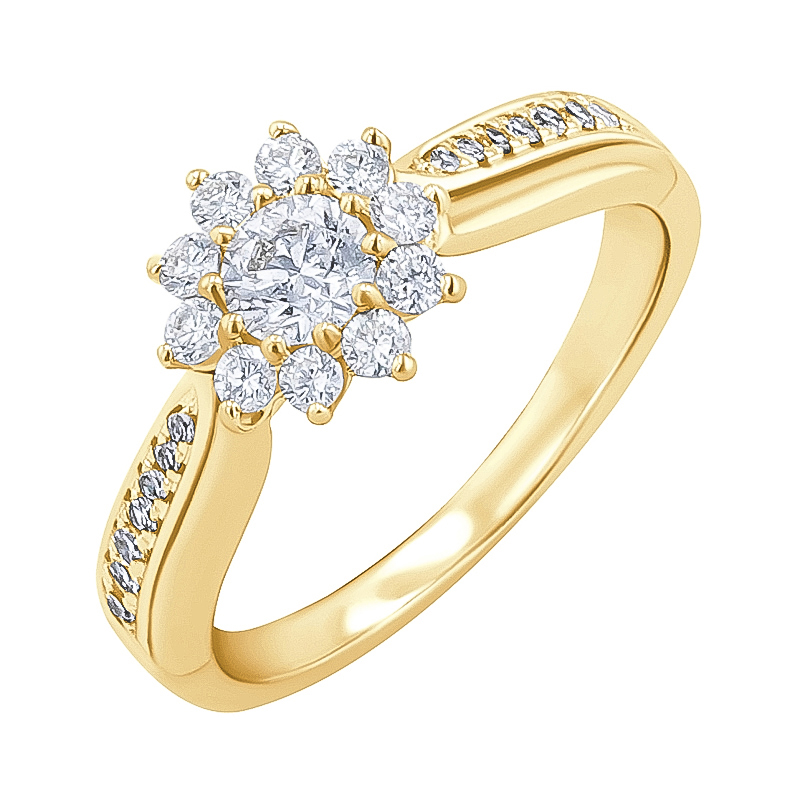 Zásnubný prsteň s diamantmi v tvare kvetiny Pola 129090