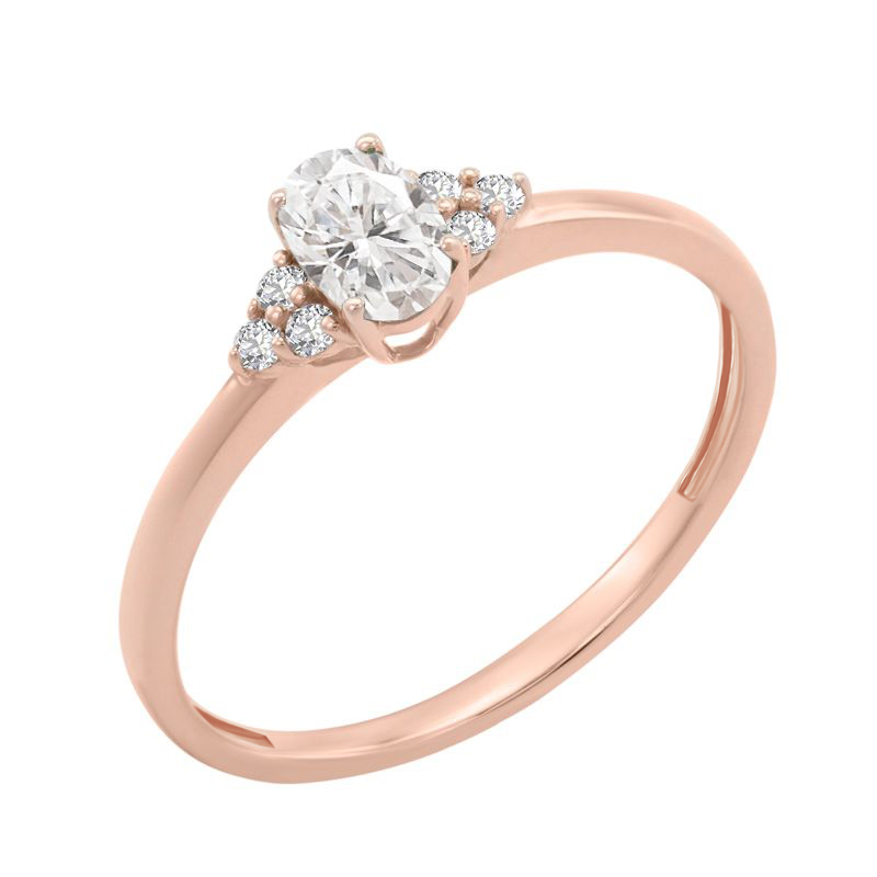 Zásnubný prsteň s moissanitom a lab-grown diamantmi Kylie 129150