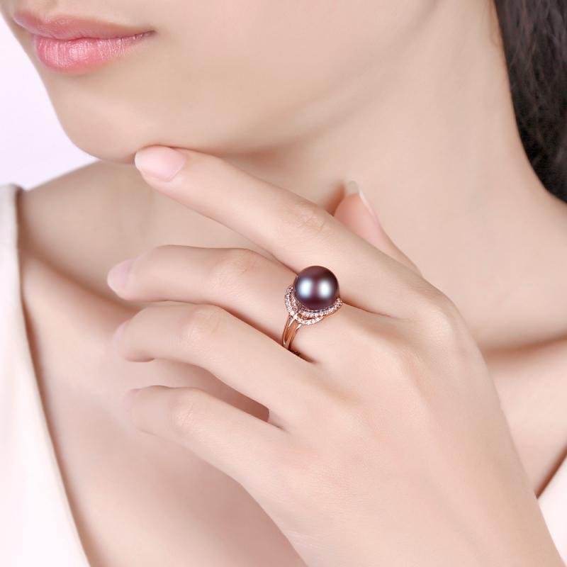 Prsteň s fialovou perlou 13180