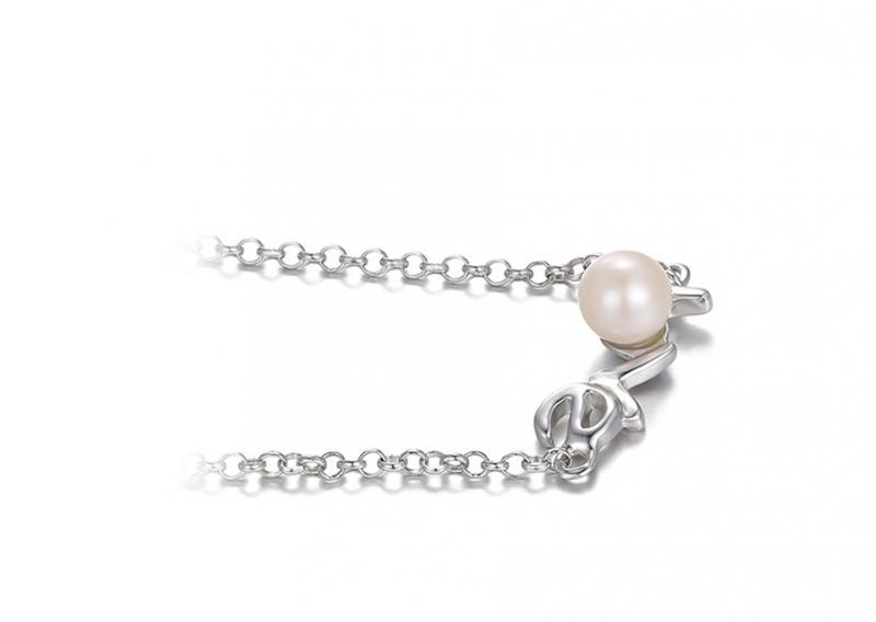 Strieborný perlový náhrdelník 14550