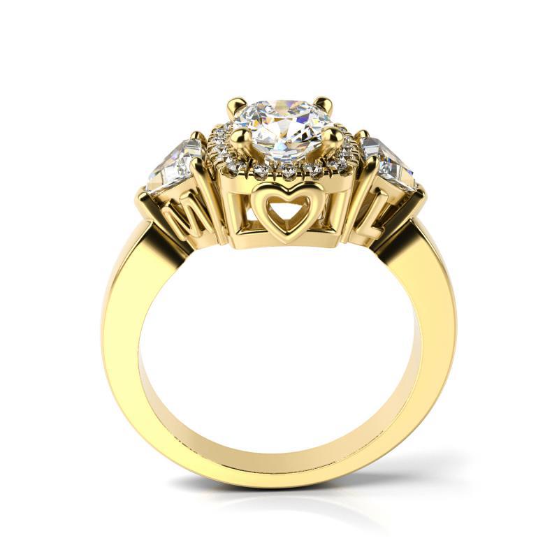 Zásnubný prsteň zo žltého zlata 16070