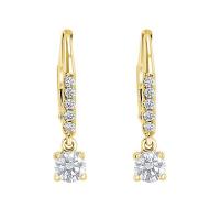 Zlaté visiací náušnice s 0.2ct lab-grown diamantom Sumaya