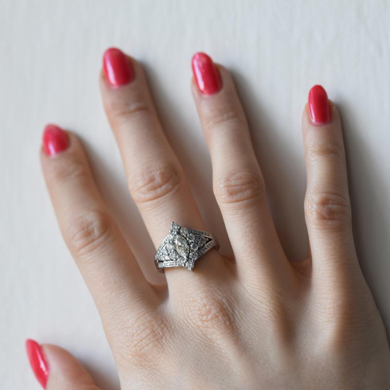 Diamantový prsteň platinový 16770
