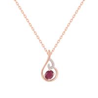 Elegantný náhrdelník s rubínom a diamantmi Nahid