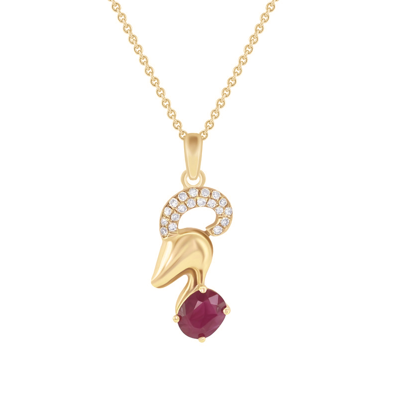 Zlatý náhrdelník s rubínom 18380