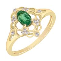 Oválny smaragd v zlatom prsteni s diamantmi Vince