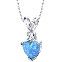Zlatý prívesok s modrým opálovým srdcom a diamantom Agis