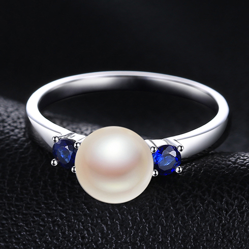 Prsteň s perlou a zafírmi 23170