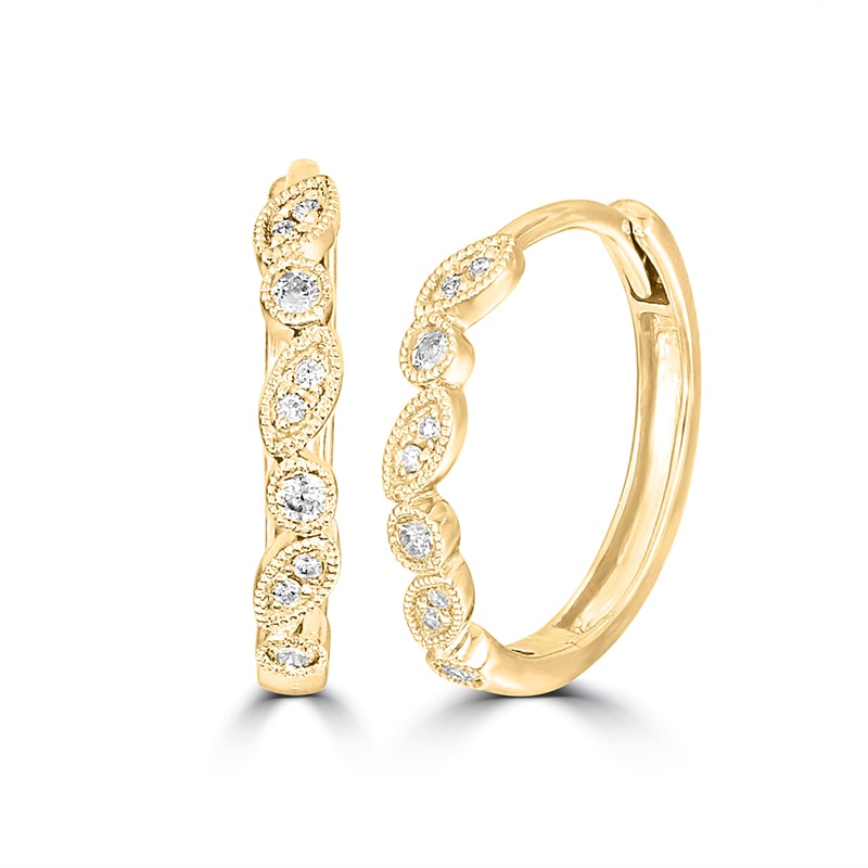 Biele diamanty v zlatých náušniciach Sprita 23200