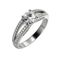 Zásnubný platinový prsteň plný diamantov Rosana