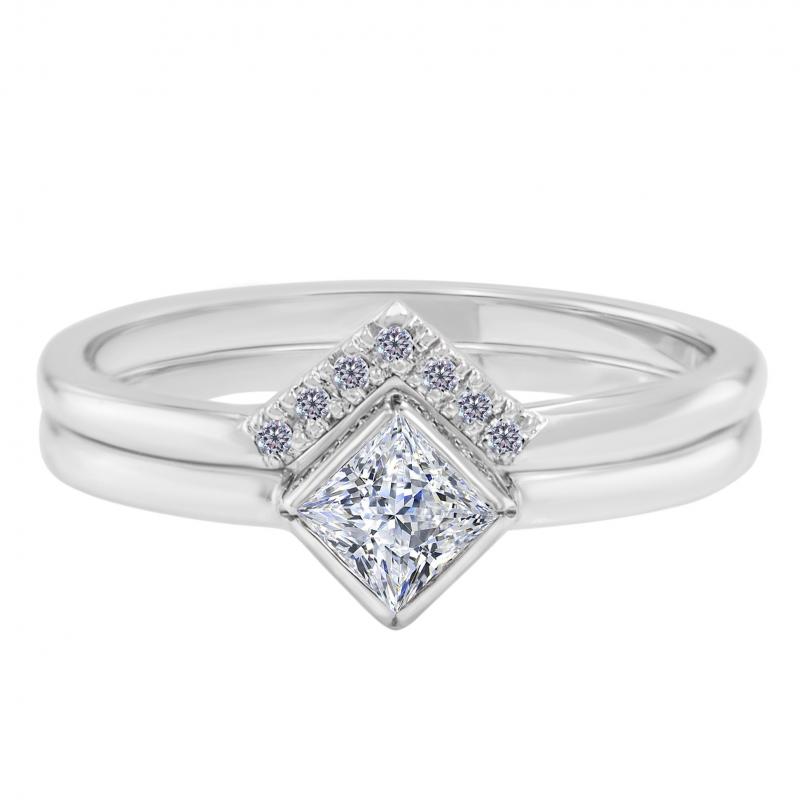 Zásnubný set prsteňov s princess diamantom Elil 25990