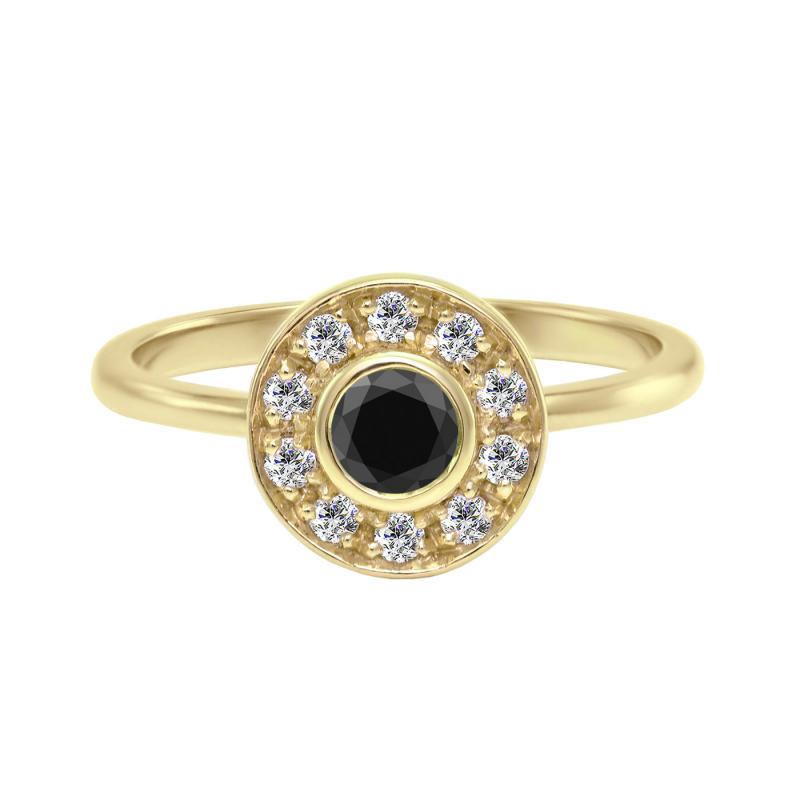 ružový prsteňs čierným diamantom 27440