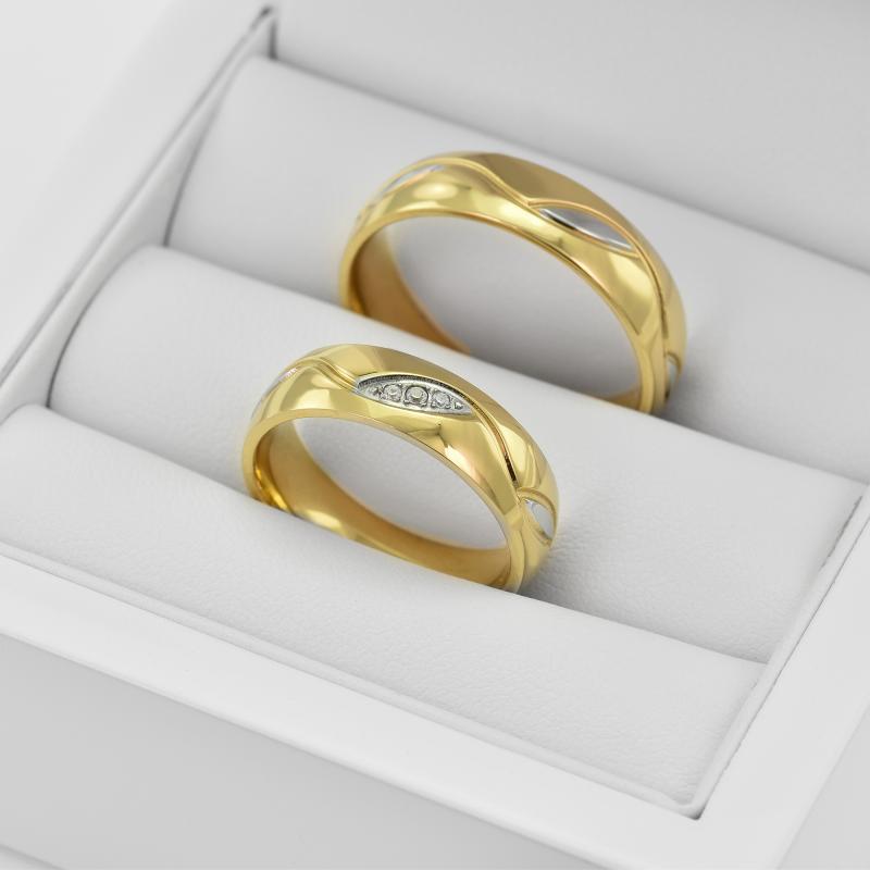 Diamanty v svadobných obrúčkách zo zlata 33440