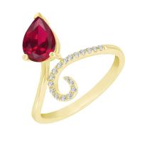 Zásnubný prsteň s rubínom a diamantmi Rhodope