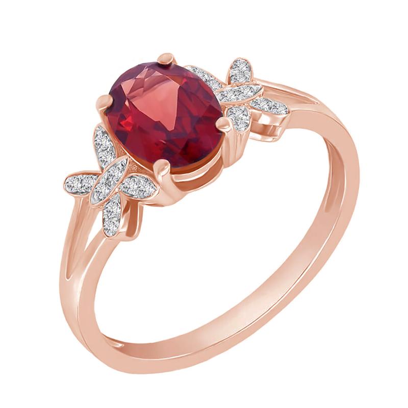 Prsteň z ružového zlata s diamantmi 42610