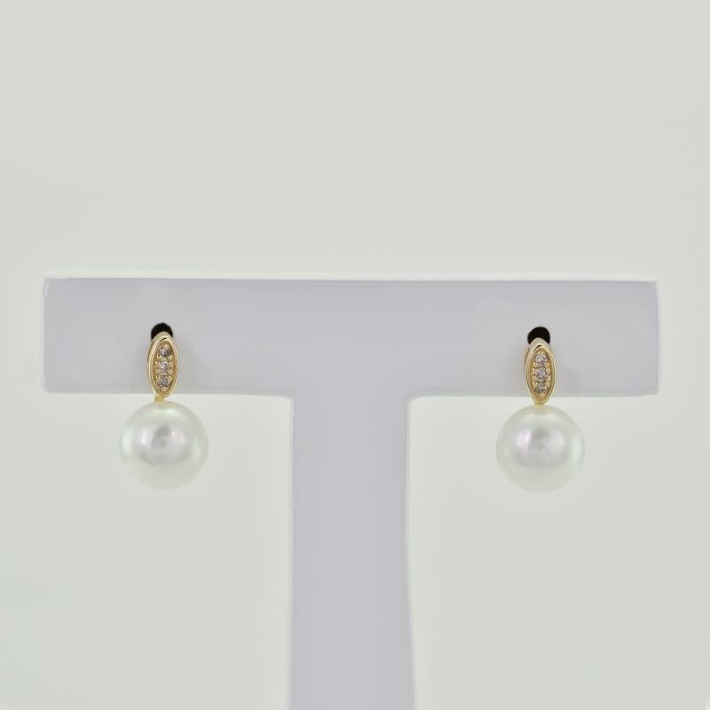 Diamantové náušnice s perlou 42680
