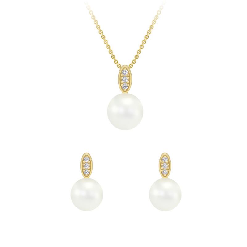Zlatá romantická kolekcia s perlami