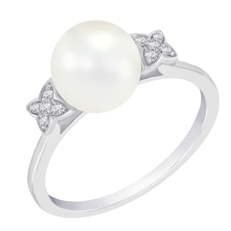 Diamantový prsteň s perlou 44020