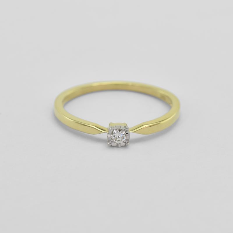 Prsteň zo žltého zlata s diamantom 45110
