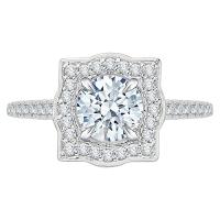 Extravagantný zásnubný diamantový prsteň v halo štýle Omega