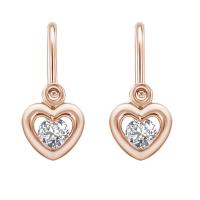 Zlaté detské náušnice v tvare srdiečka Aurora