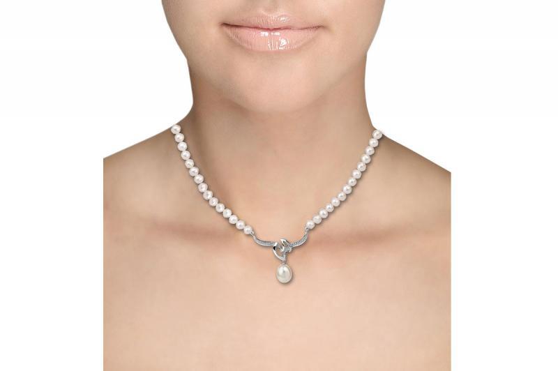 Perlový náhrdelník s diamantmi 47150